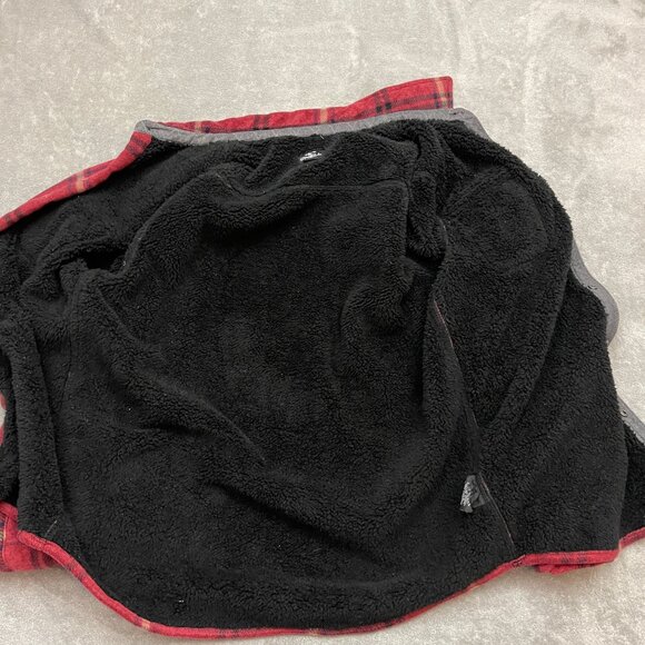 ONeill Sherpa Lined Flannel Shacket Mens Sz L Tartan Long Sleeve Button Up Shirt - Picture 7 of 10